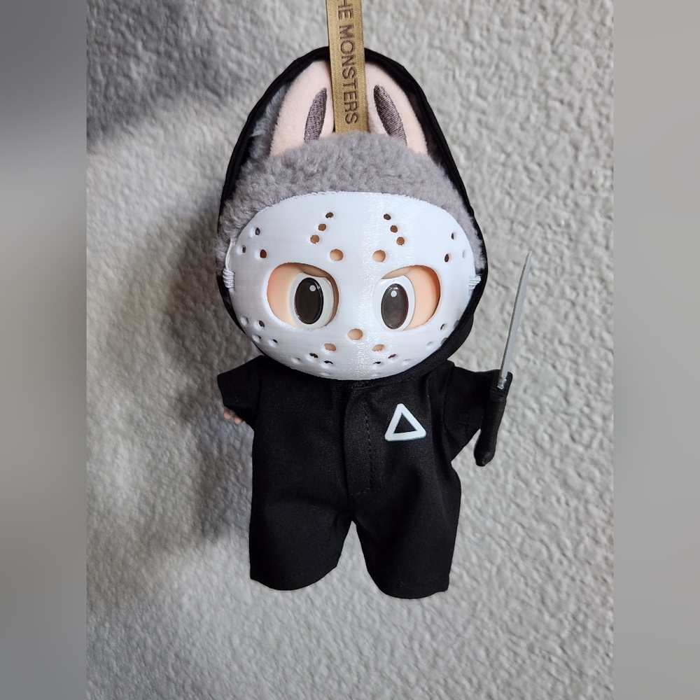 Labubu Halloween Jason Mask And Coveralls - Picture 1 of 1
